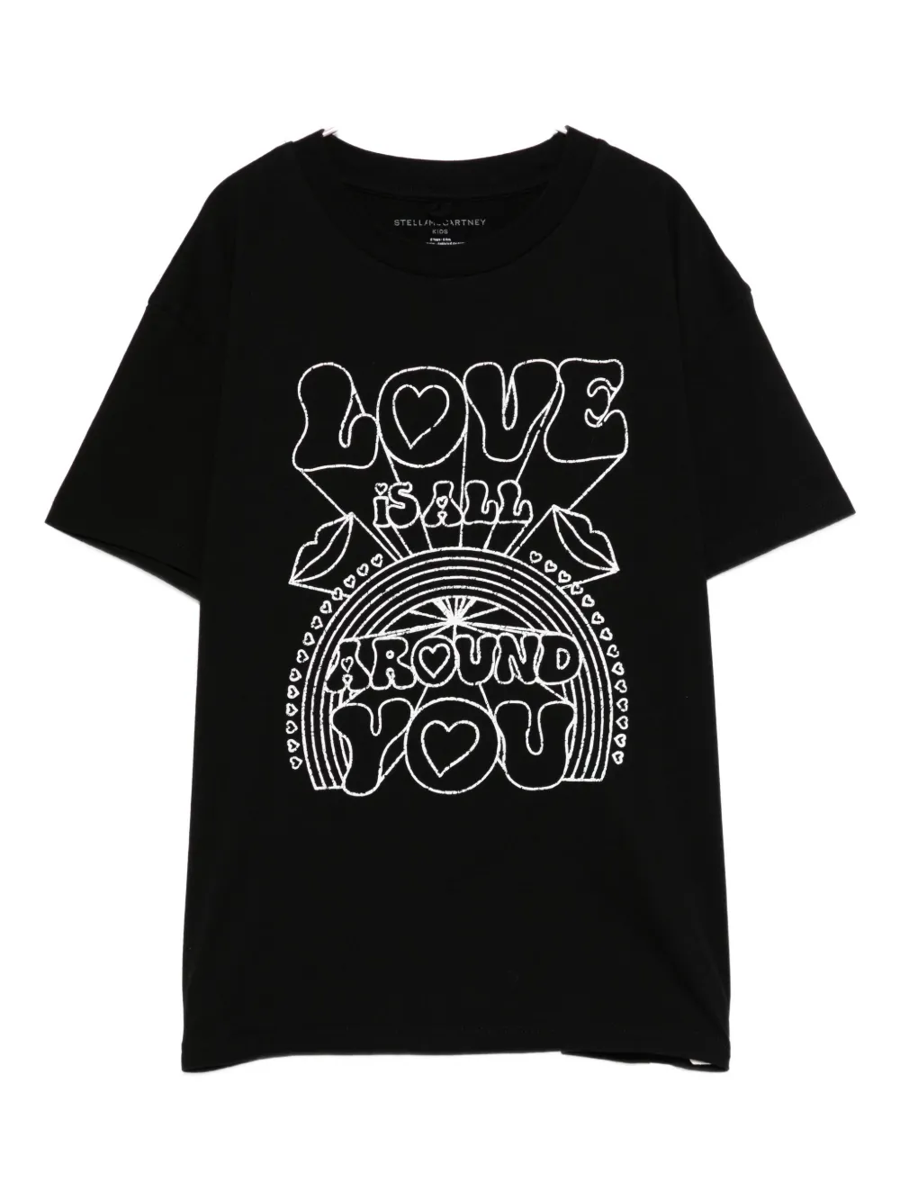 

Футболка с радужным принтом Stella McCartney Kids, черный