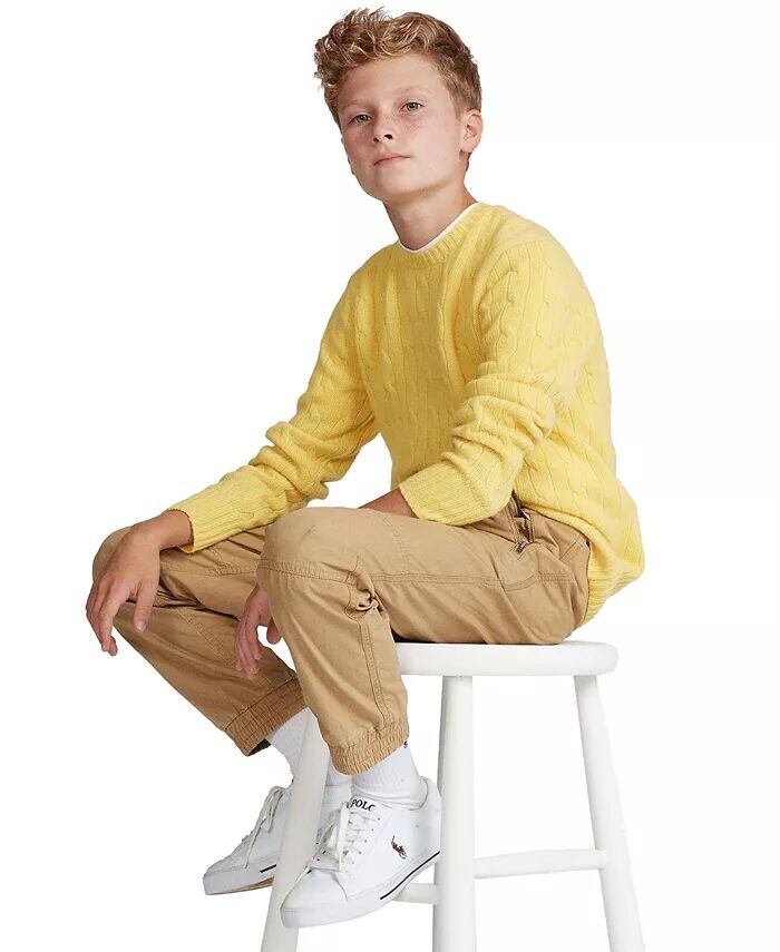 

Поплиновые джоггеры на шнурке для мальчиков Big Boys Polo Ralph Lauren, синий