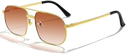 

Мужские солнцезащитные очки Polygon Driving Sunglasses, металлические солнцезащитные очки для женщин, градиентные очки, защита от ультрафиолета UV400 MTZJH, C02 Gold Tea