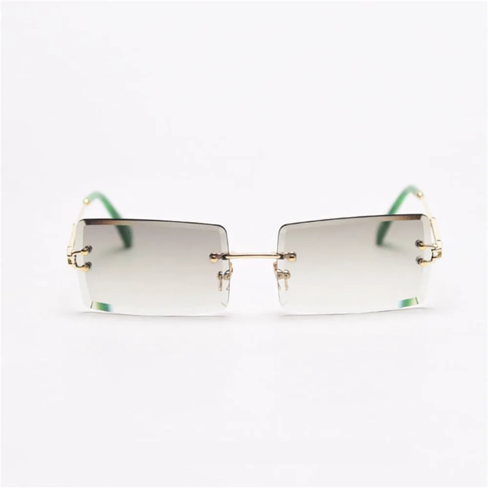 

Солнцезащитные очки без оправы прямоугольной формы для женщин, ретро-солнцезащитные очки с градиентным переходом для мужчин, солнцезащитные очки UV400 VFDHN, C39