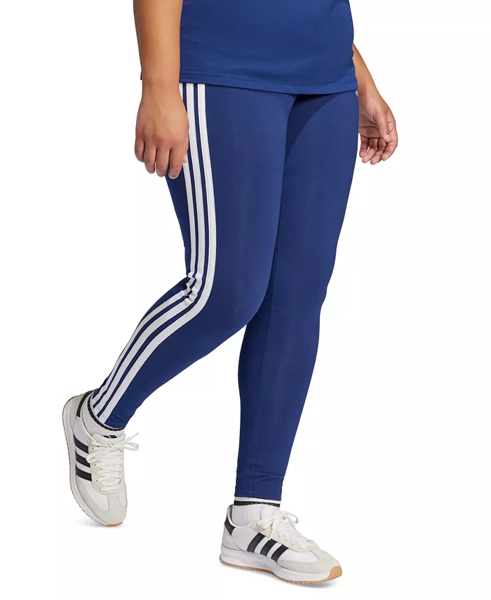 

Эластичные хлопковые леггинсы Plus Size Essentials с тремя полосками adidas, синий