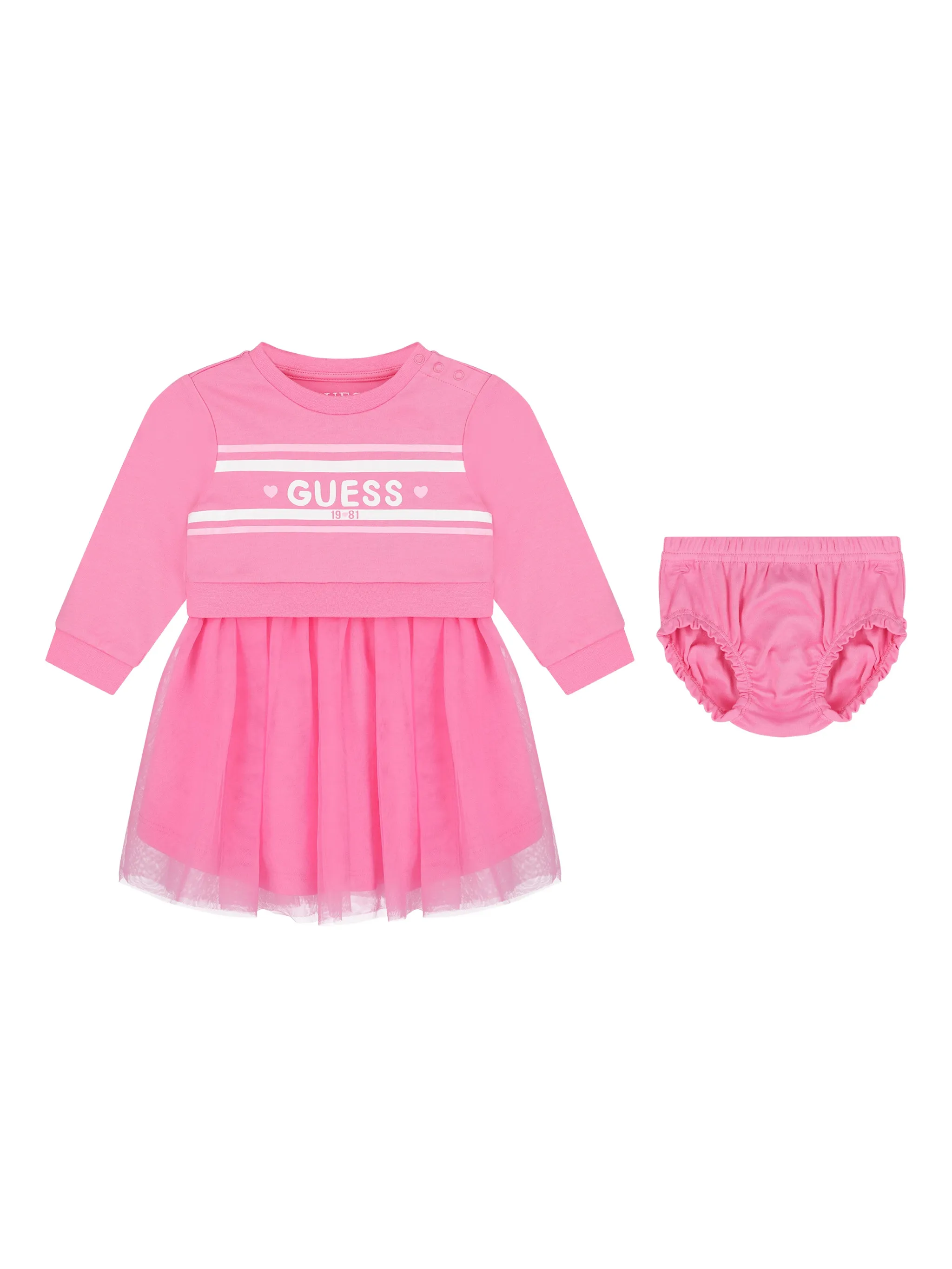 

Платье из тюля с логотипом Guess Kids, розовый