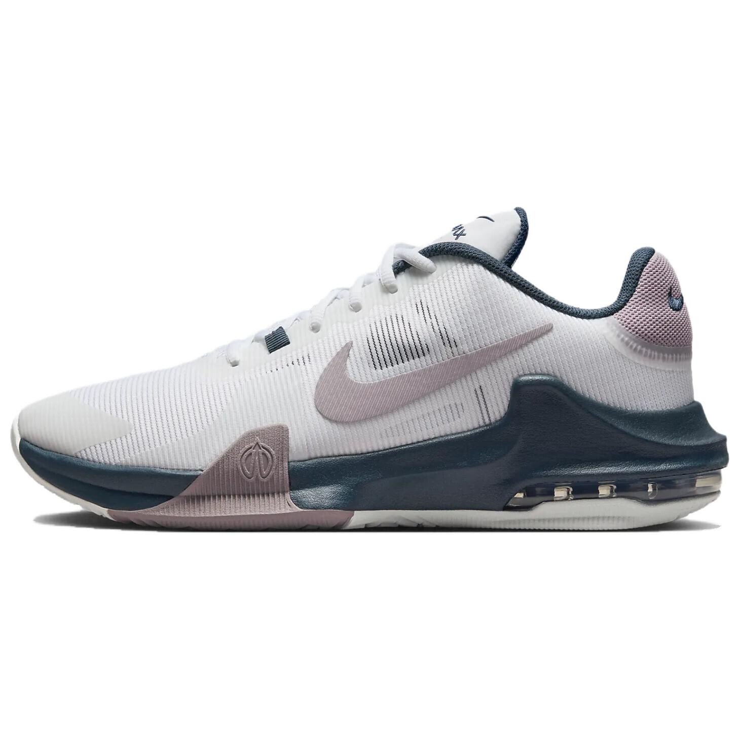 

Баскетбольные кроссовки Air Max Impact 4 мужские с низким верхом белые/фиолетовые Nike
