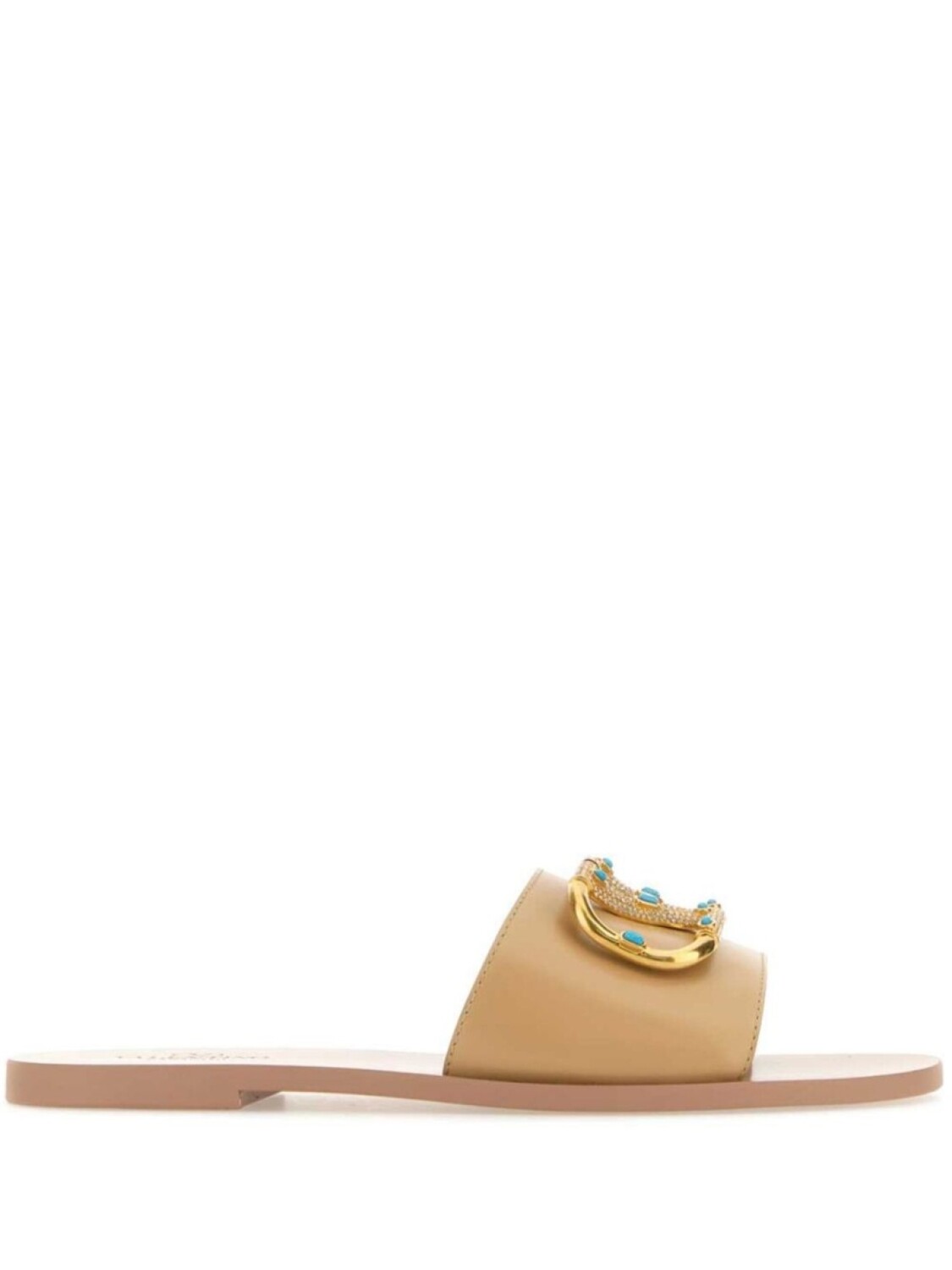 

Кожаные тапочки Valentino Garavani VLogo, серый