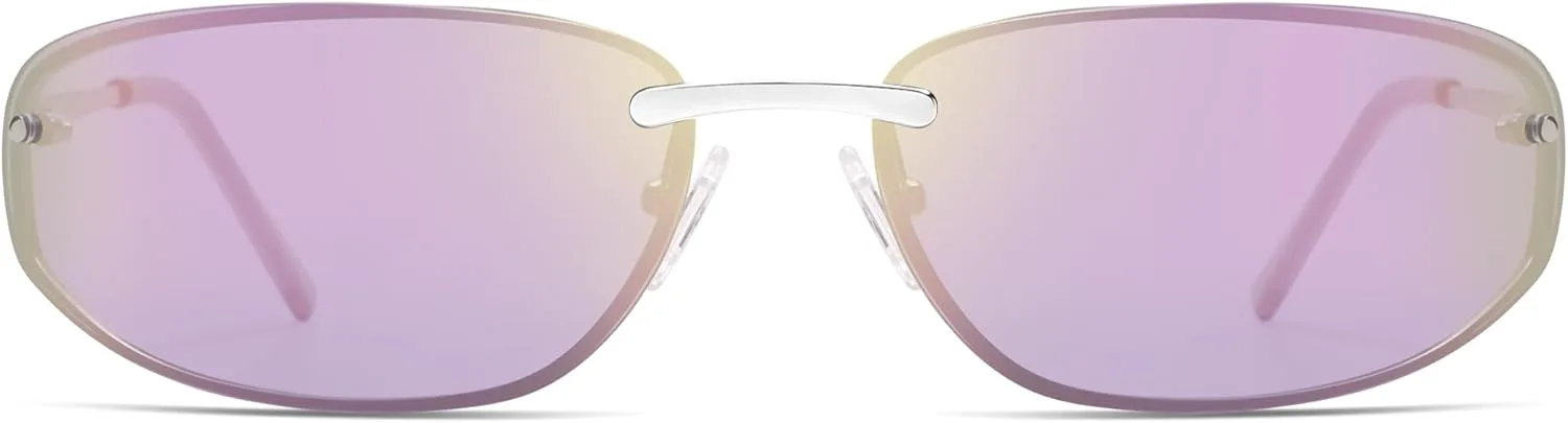 

Солнцезащитные очки SOJOS овальной формы с обтекаемой оправой для женщин, в стиле рейв, Y2K, фанки, крутой ретро-металлический дизайн, SJ1268, Silver/Silver Pink