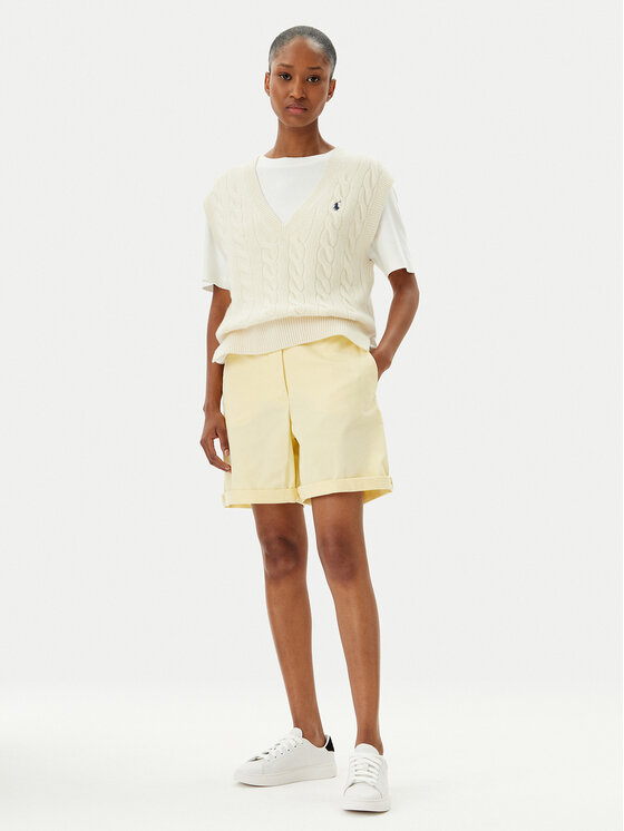 Шорты из ткани обычного кроя WW0WW42457 Tommy Hilfiger, желтый — фото 2