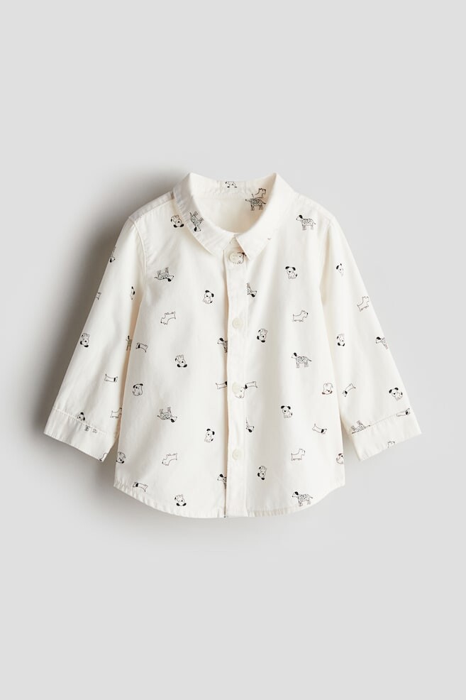

Рубашка из хлопка с рисунком H&M, белый