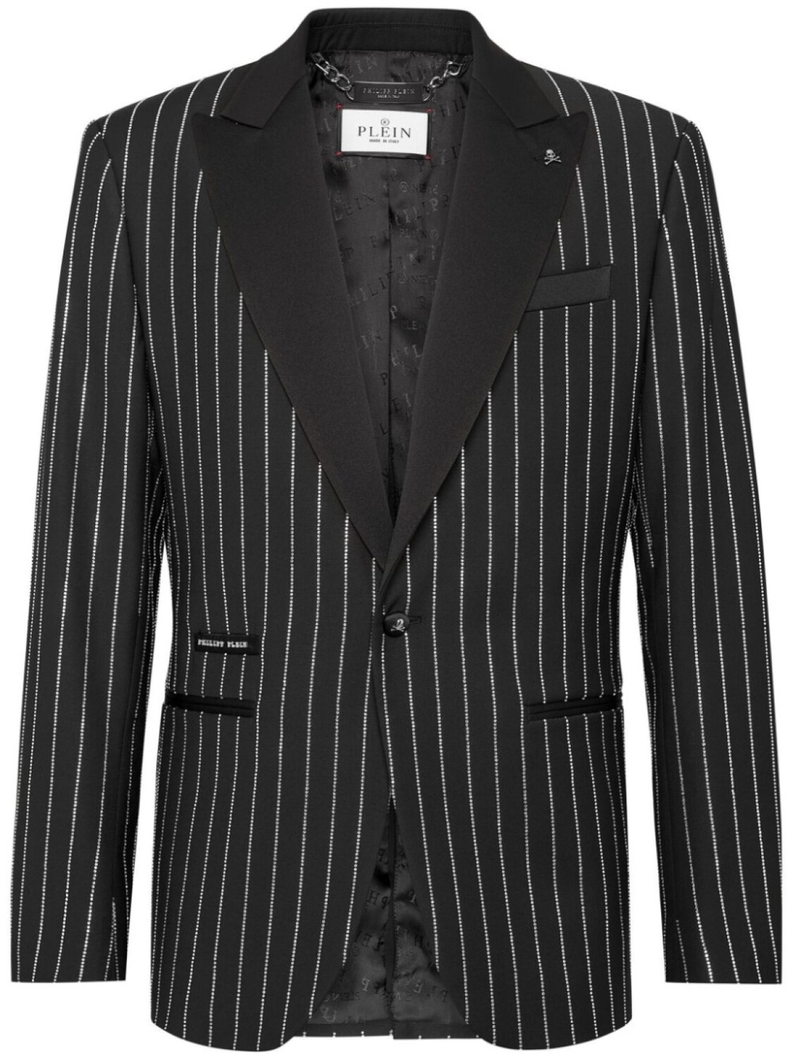 

Philipp Plein crystal-embellished single-breasted blazer, черный