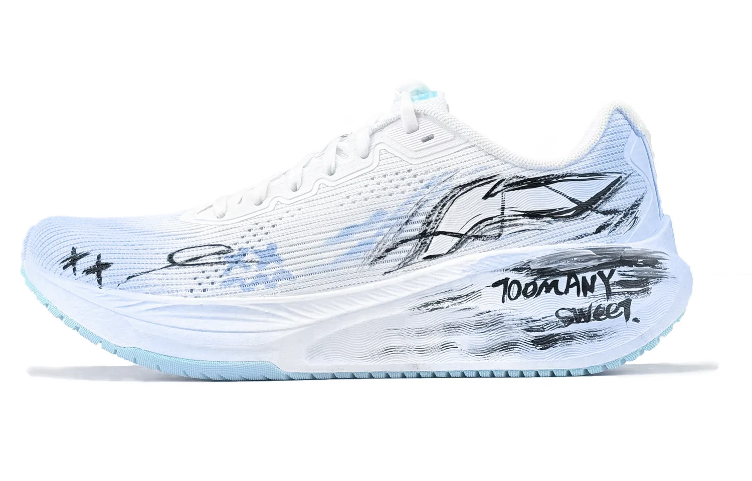 Li-Ning Wuyue Cushioning Abrasion Resistant Slip Resistant низкие кроссовки для бега мужские белые фиолетовые — фото 3