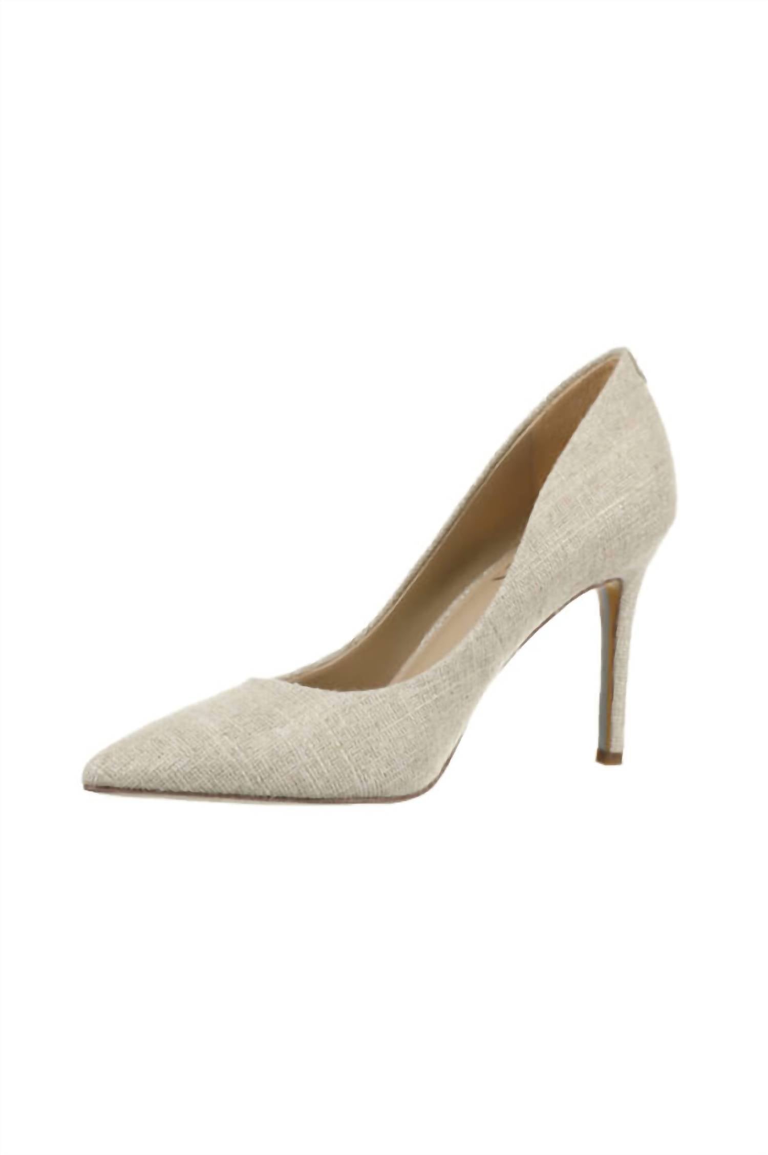 Женские мюли Hazel с острым носом на каблуке из натурального блестящего льна Sam Edelman — фото 2