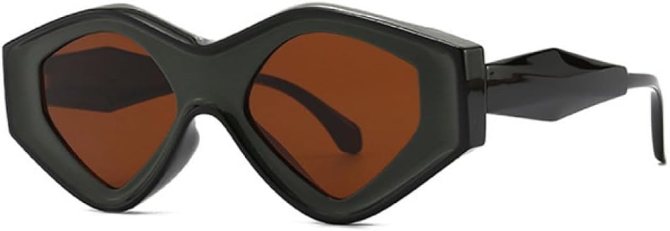 

Модные солнцезащитные очки Polygon Irregular 2027 для женщин, винтажные двухцветные очки с защитой от УФ-излучения UV400, трендовые солнцезащитные очки для мужчин MTZJH, Green Black Tea