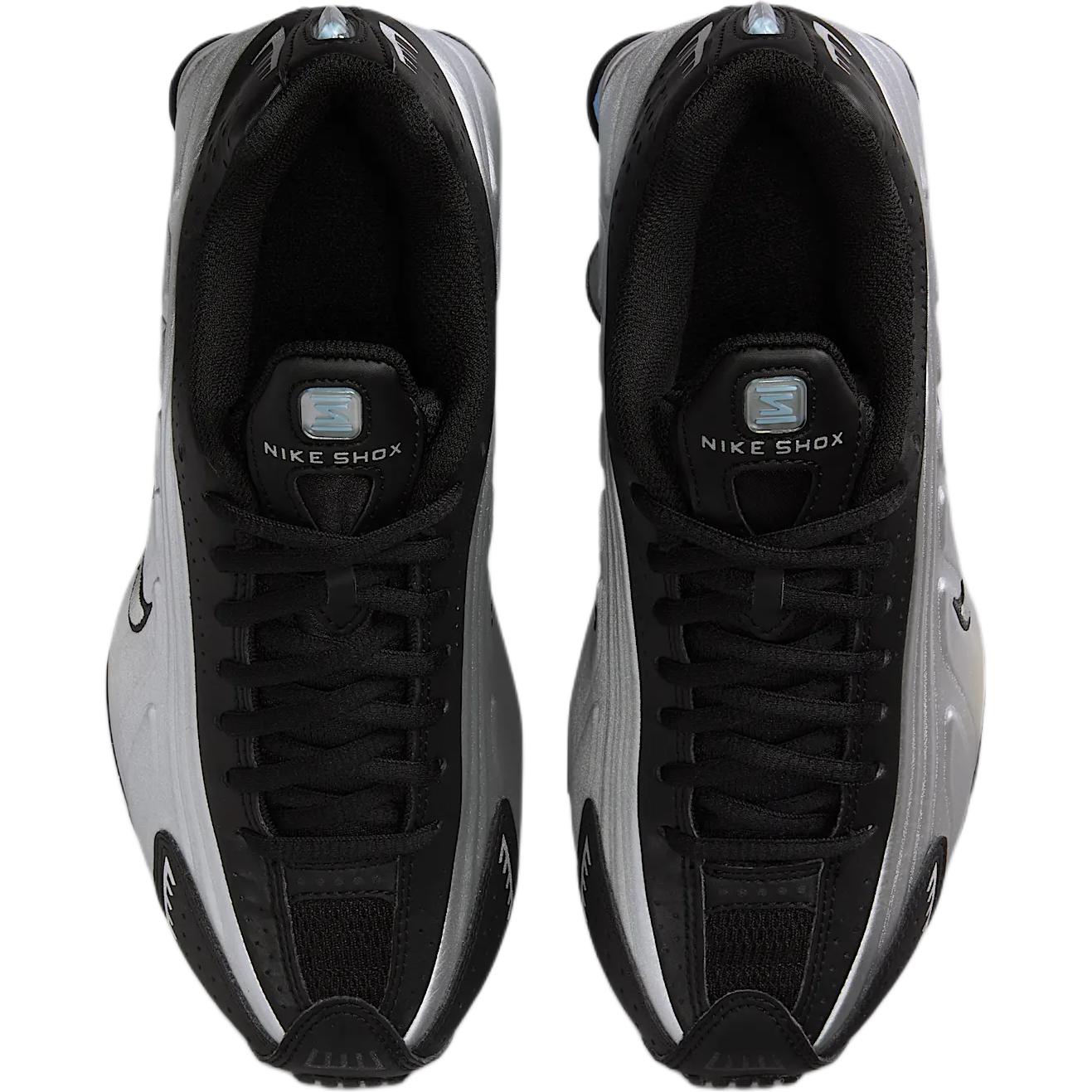 Детские кроссовки Shox R4 с низким верхом, устойчивые к истиранию Nike, серебряный/черный — фото 3
