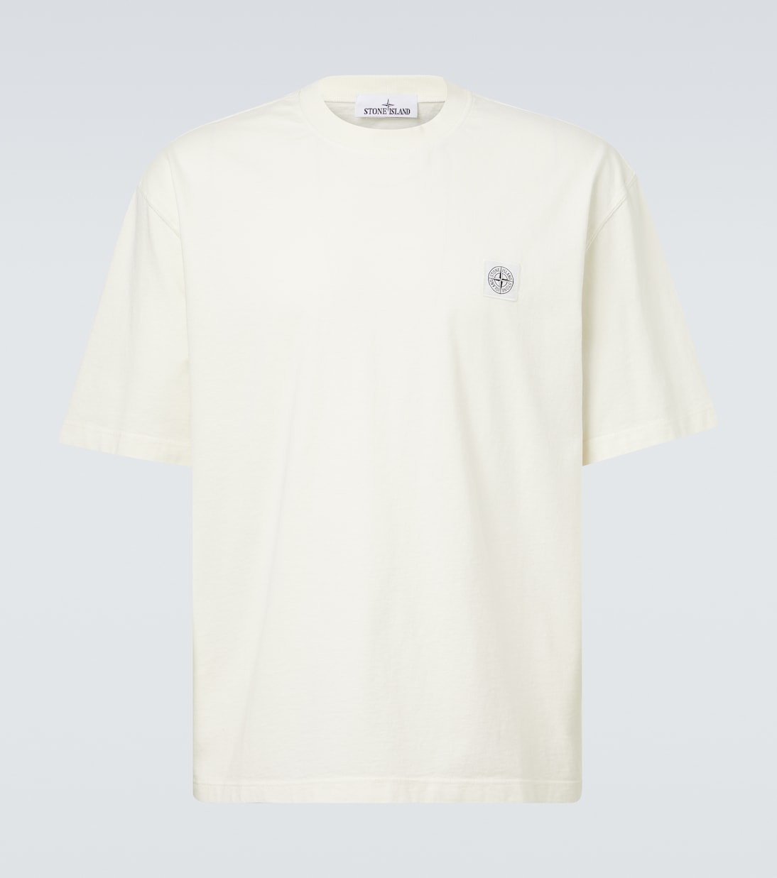 

Футболка из хлопкового джерси с вышивкой Stone Island, слоновая кость
