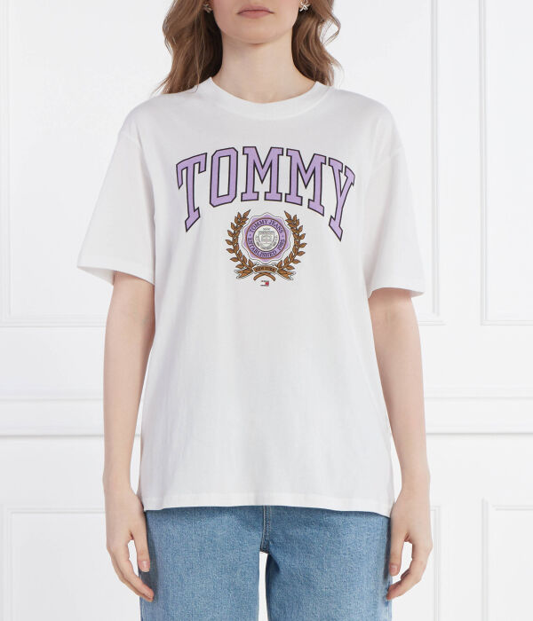 

Футболка спортивная 3 от Университета Relaxed fit Tommy Jeans, белый