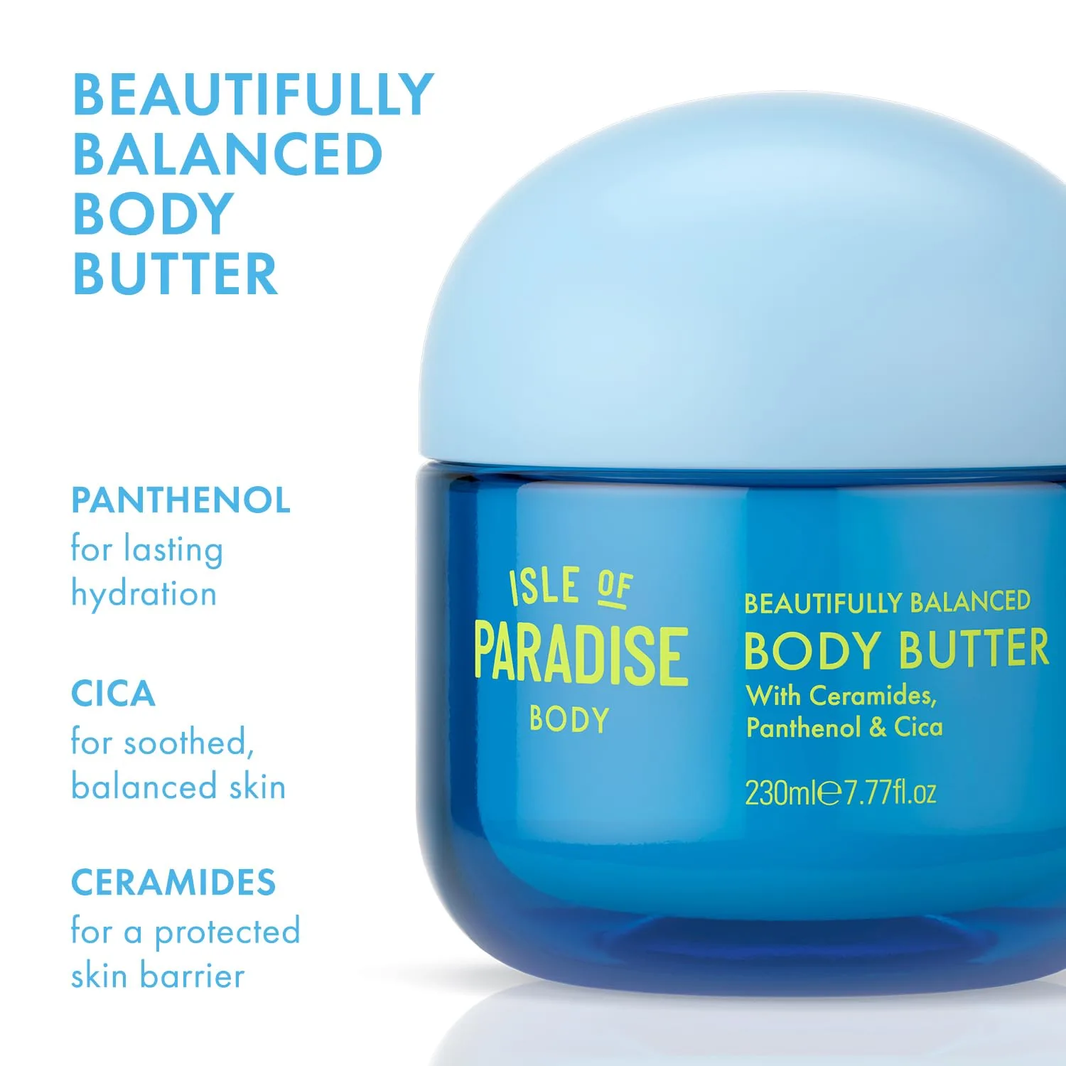 Isle of Paradise Beautifully Balanced Body Butter для мягкой и гладкой кожи с церамидами, пантенолом и центеллой, укрепляет и удерживает влагу, 230 мл 440.56 г (2 шт.) — фото 2