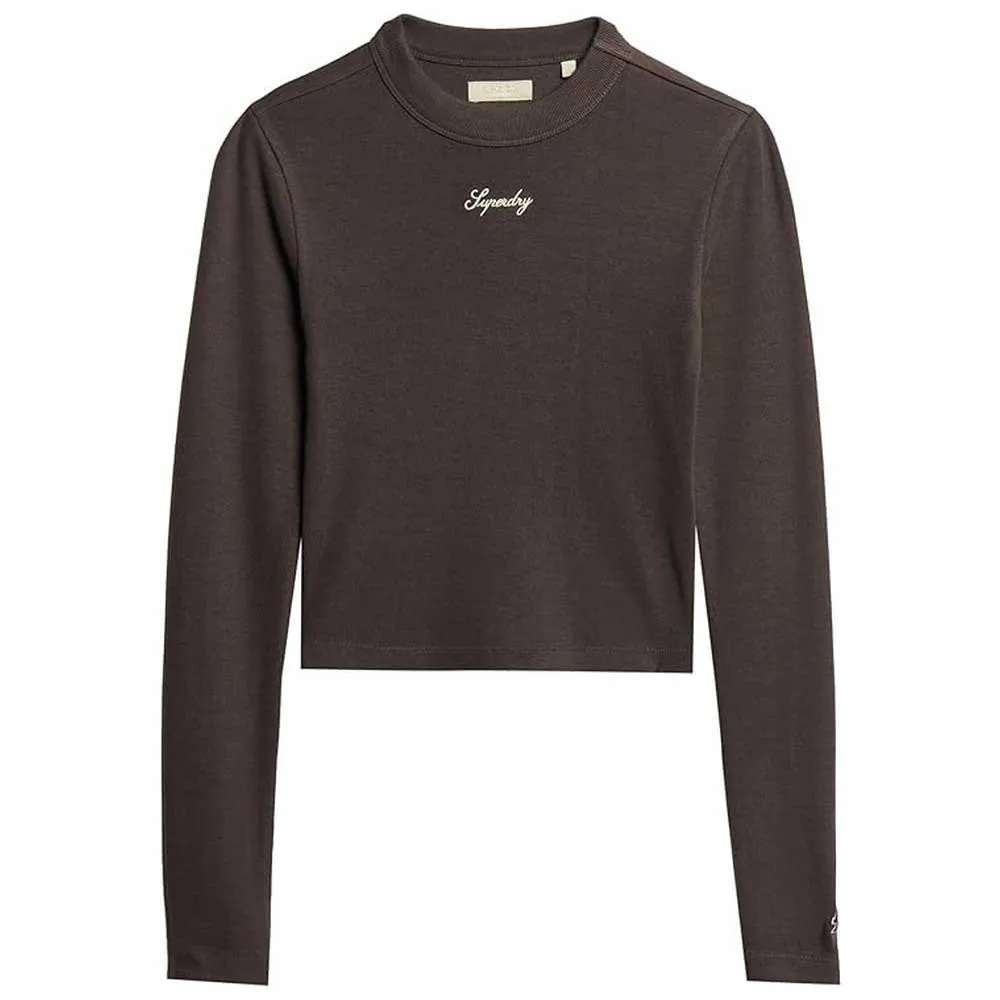 

Футболка Superdry Rib Embroidered Fitted, серый