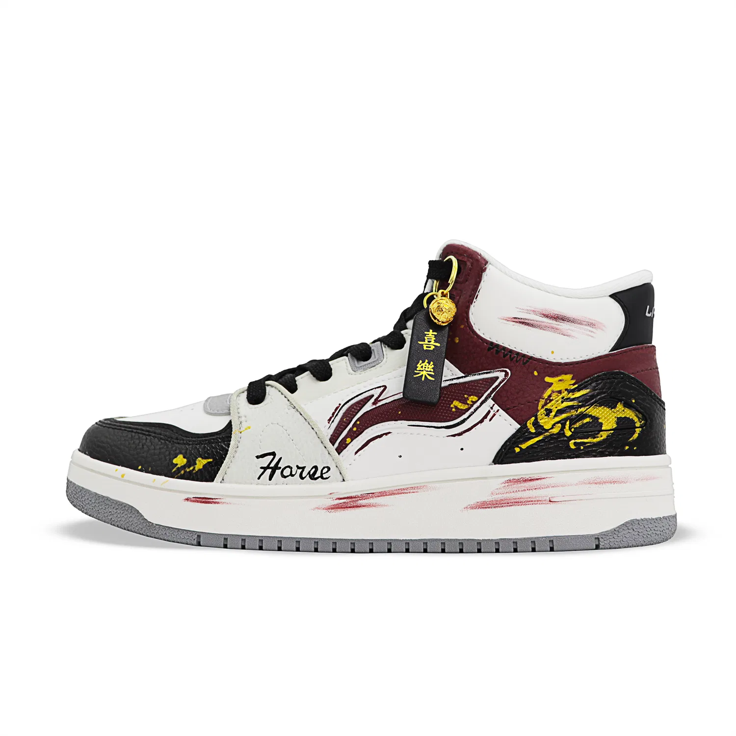 Кроссовки высокие для скейтбординга Li-Ning Tianji HI черно-красные — фото 3