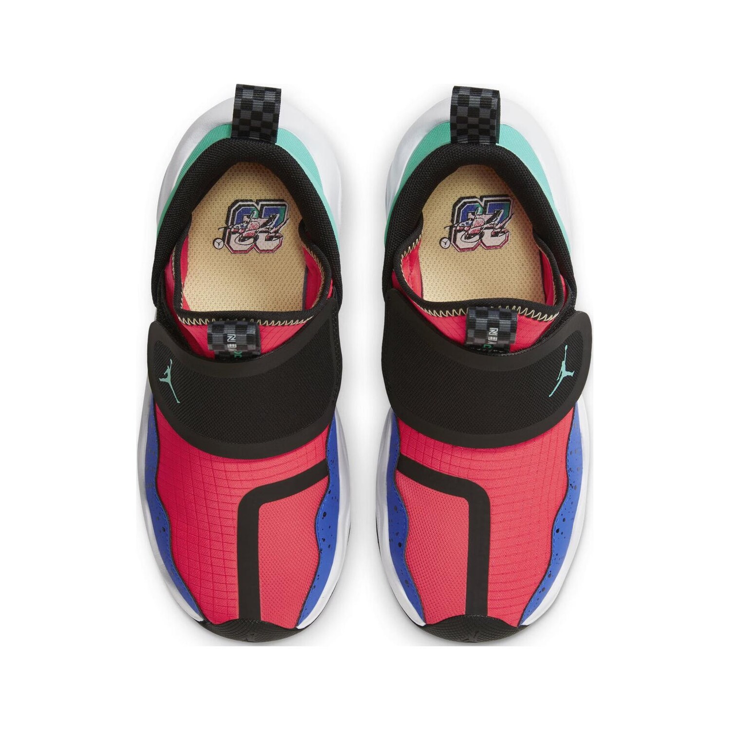 Кроссовки Jordan 23/7 Kids Lifestyle Shoes PS Low-top Black / Noble Jade Green / Enchanting Red, черный/красный — фото 3