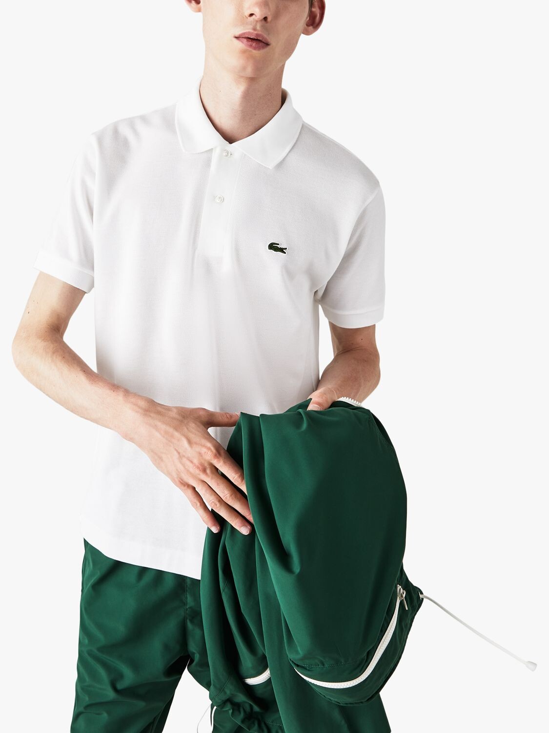 

Lacoste L.12.12 Классическая рубашка поло с короткими рукавами стандартного кроя, белая