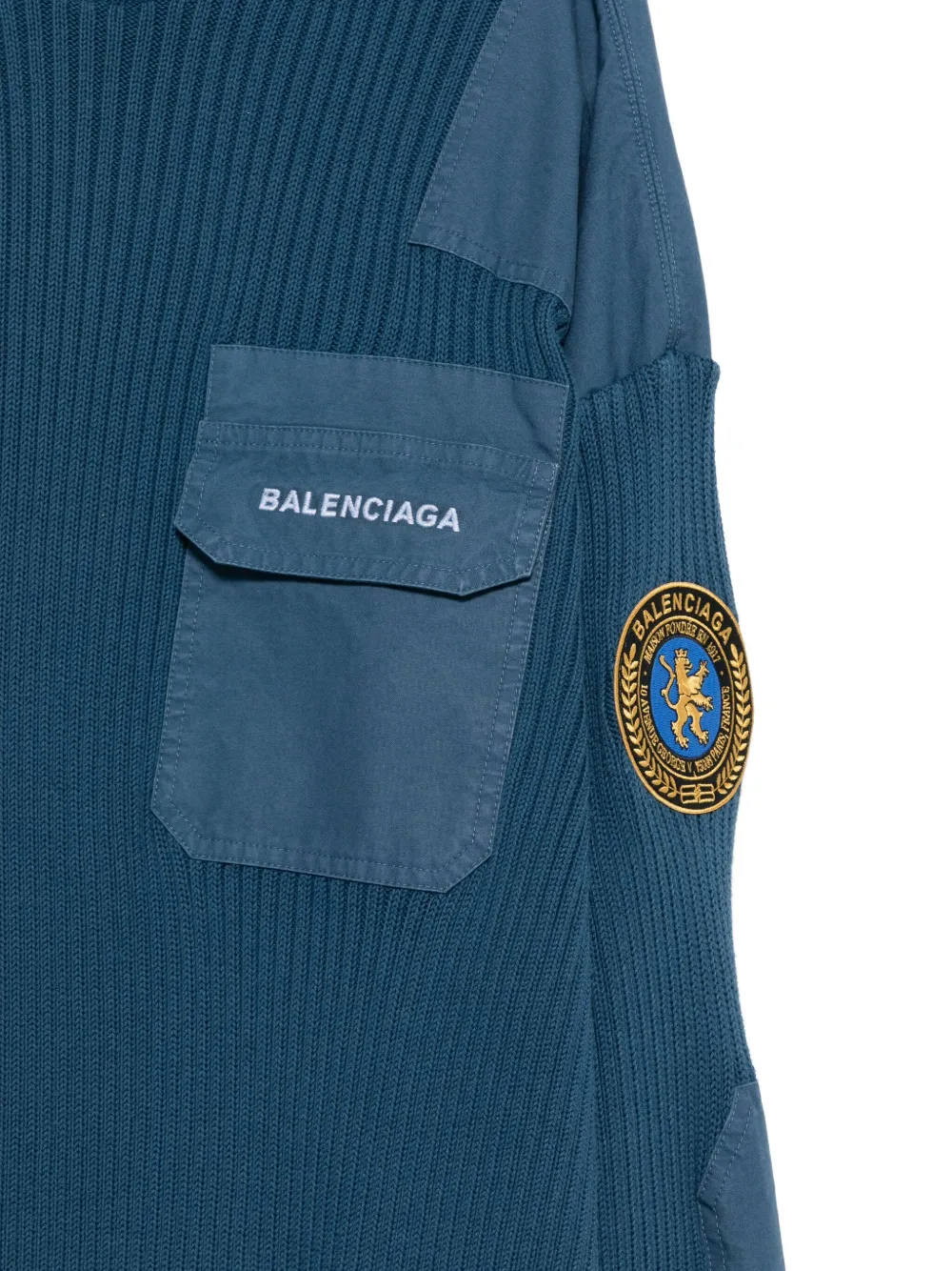 Свитшот с круглым вырезом Balenciaga, синий — фото 3