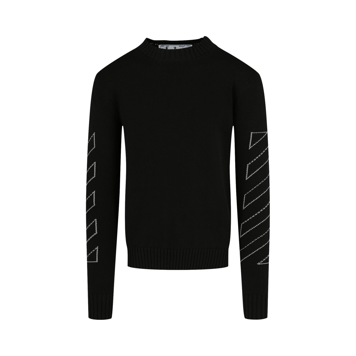 

Вязаный круглый вырез Off-White Diag Outline, цвет Черный/Белый