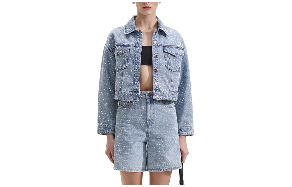 

Self-portrait Женская джинсовая куртка светло-голубого цвета, Light Denim Blue