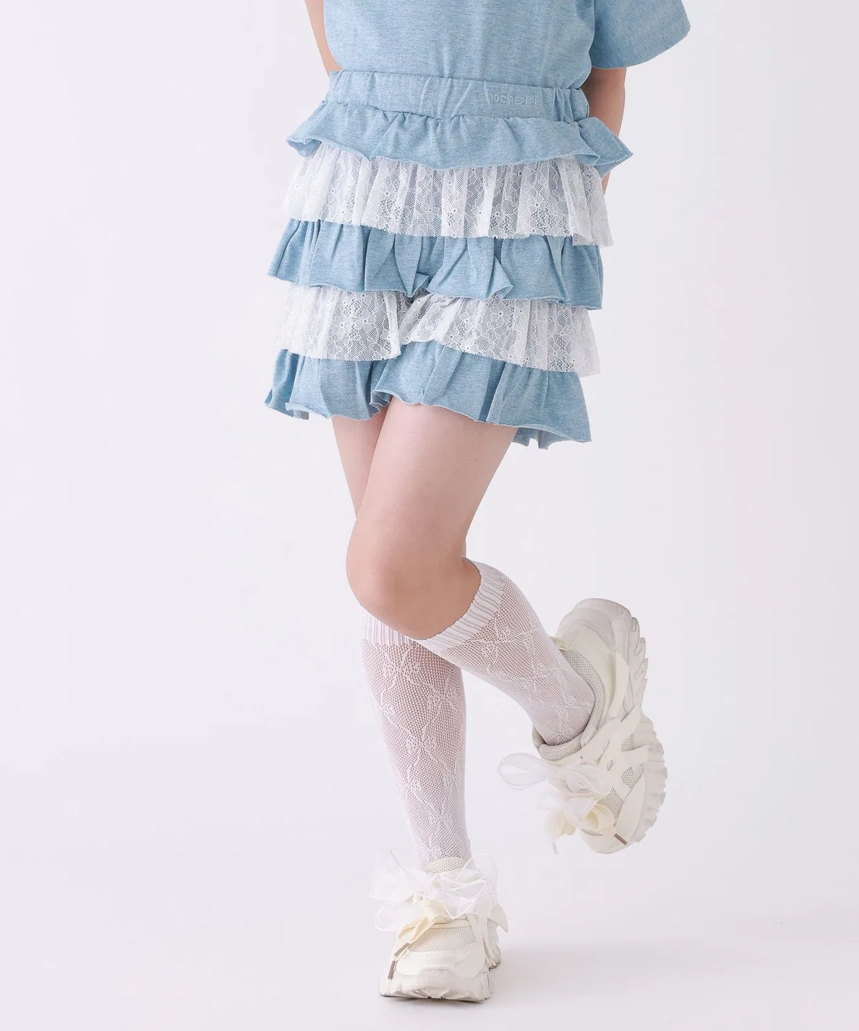 Детская юбка-шорты с блестками и оборками модель Tiered Skort 10C REPIPI
