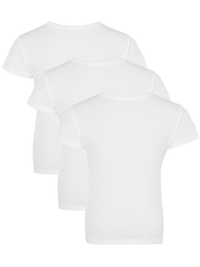 Детская футболка-майка с короткими рукавами John Lewis, Pack of 3, White — фото 2