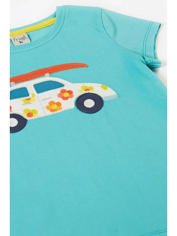 Футболка с принтом Frugi, бирюзовый — фото 3