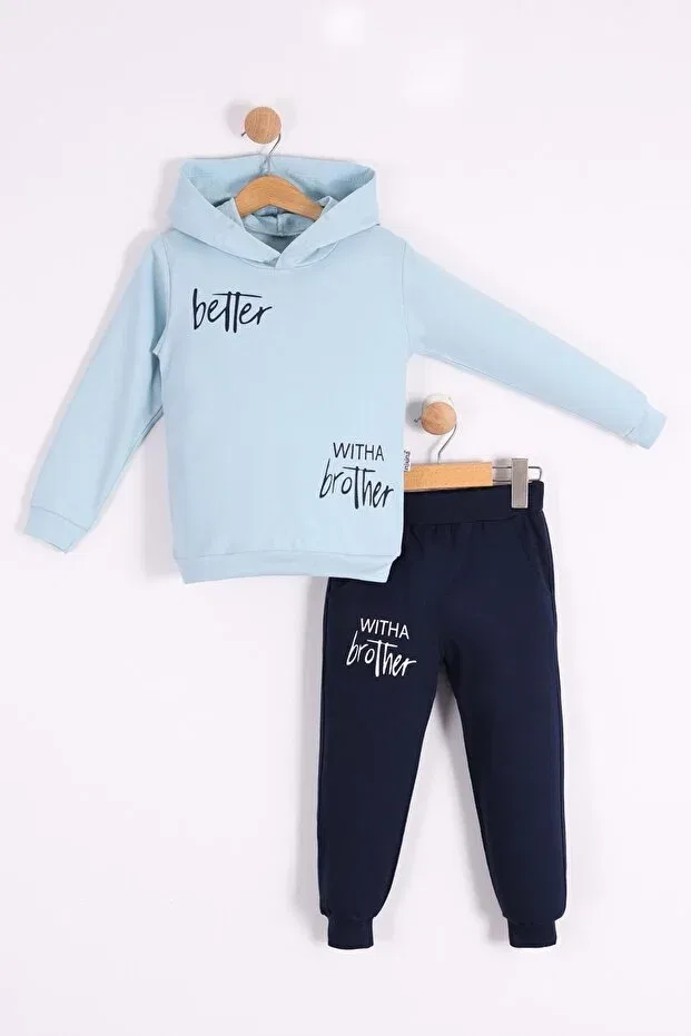 Детский спортивный костюм для мальчиков с принтом Mnk Baby&Kids, Babe Blue — фото 3