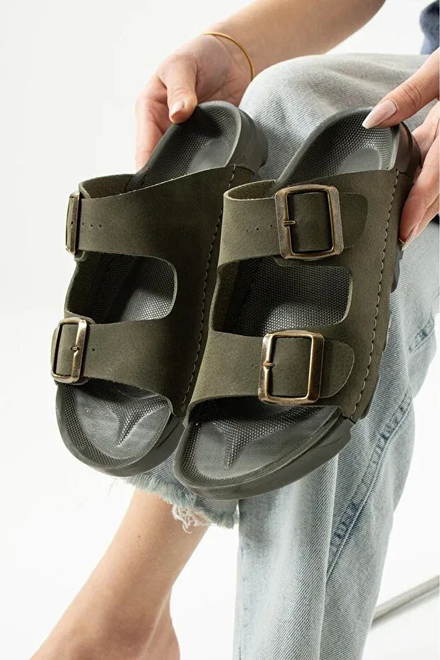 Детские ортопедические тапочки с плоской подошвой Dakota Moda Frato, Khaki