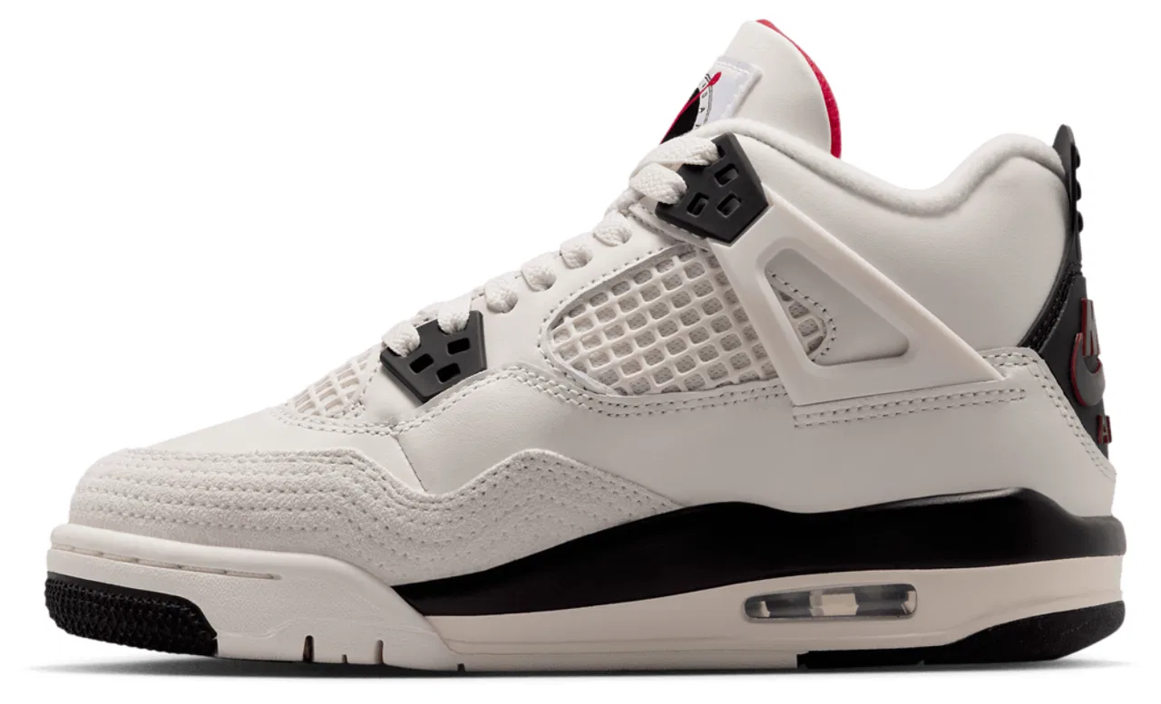 Баскетбольные кроссовки для мальчиков Retro 4 Jordan, черный/красный/белый — фото 2