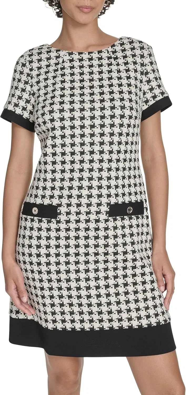 Женское платье-футляр с пиксельным рисунком Tommy Hilfiger, Black/Pearl
