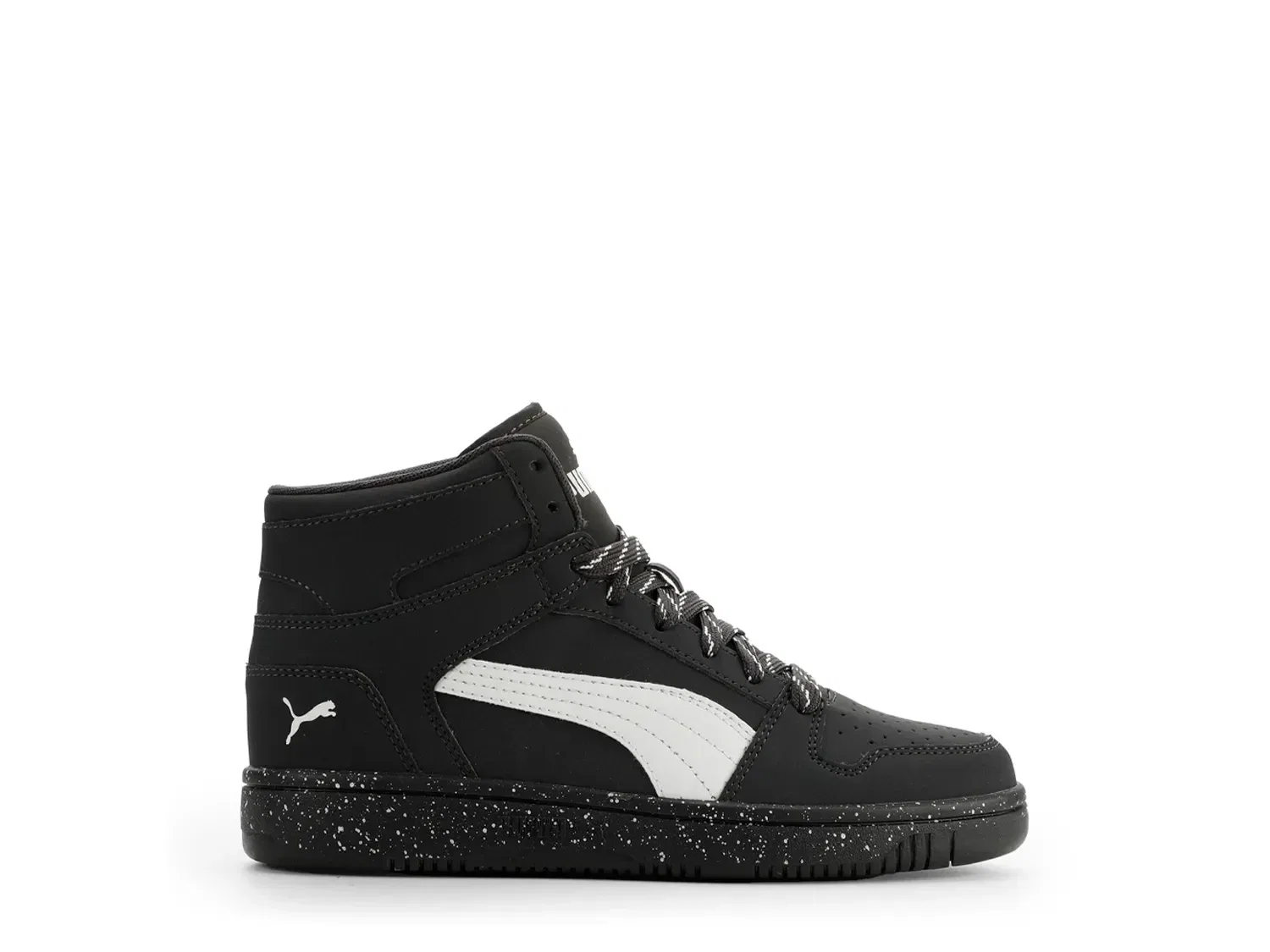 Кроссовки высокие Rebound Layup, PUMA, черно-белые