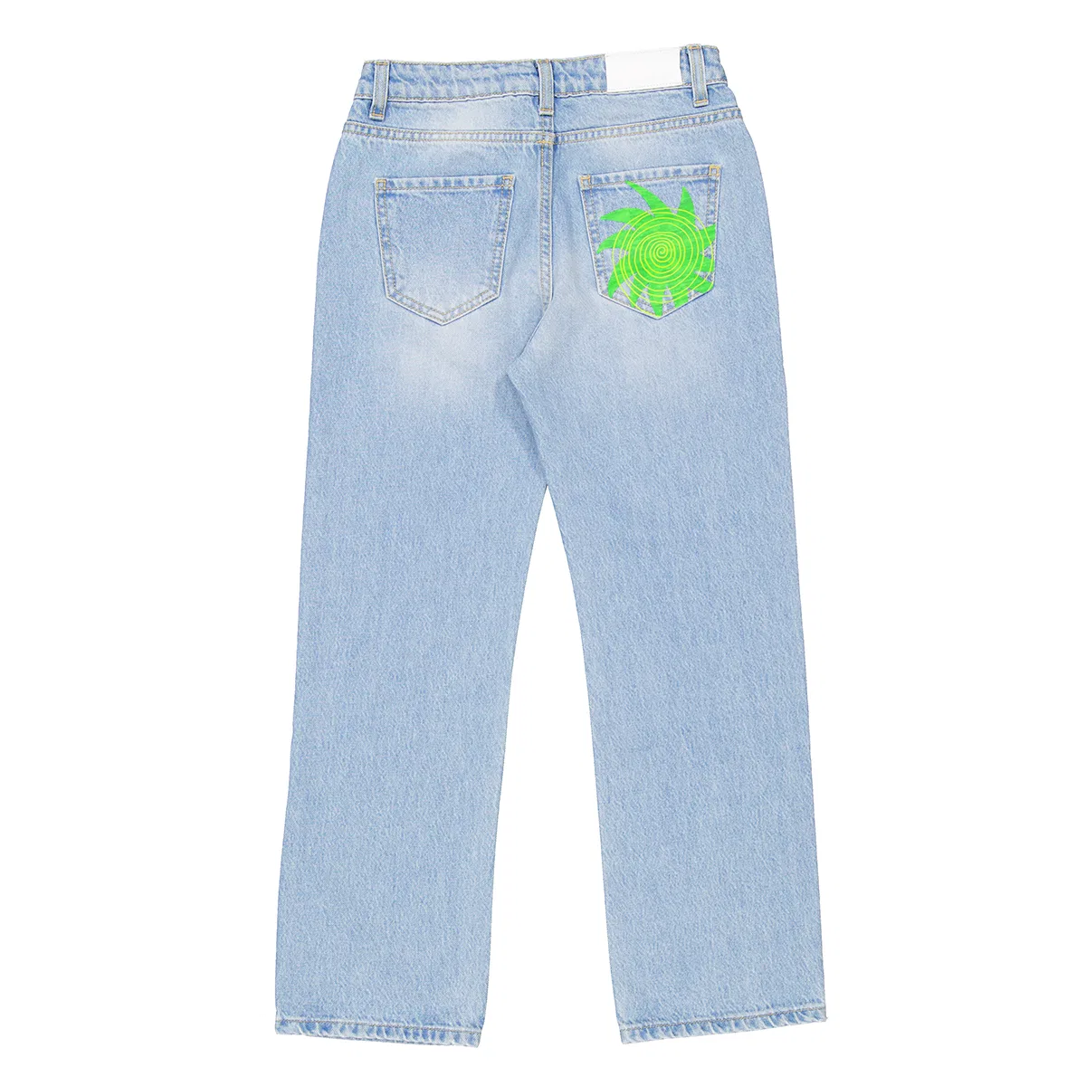 Джинсы с вышитым логотипом, средней посадки MSGM, Denim Blu/Blue Denim — фото 2