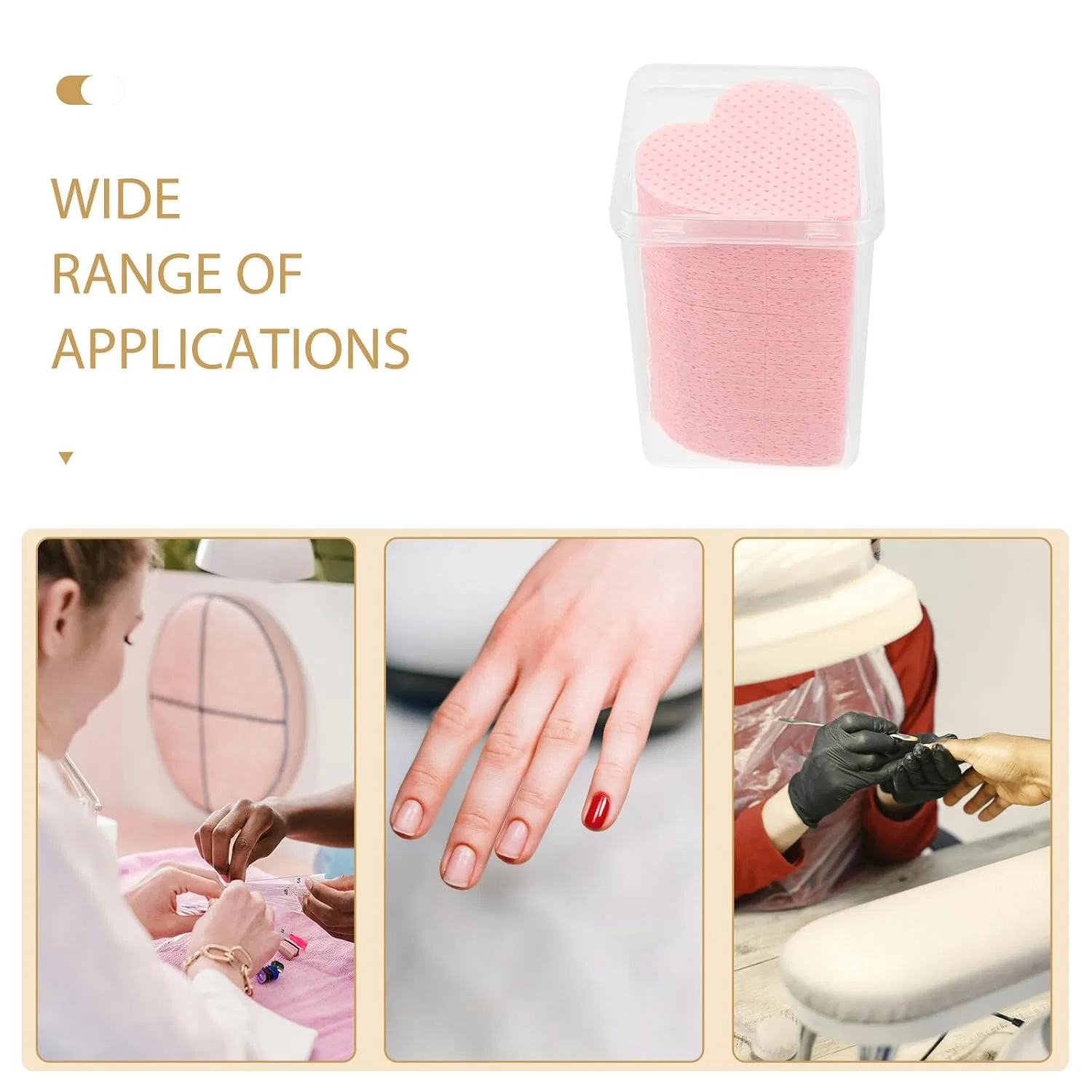 Салфетки для снятия лака сердцевидные, CIMAXIC, 200 шт, Rosa — фото 3