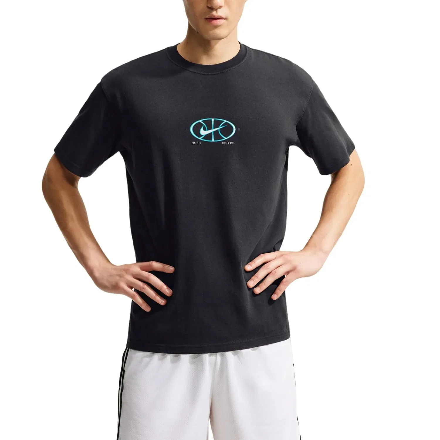 Мужская футболка Basketball T-Shirt 'Black' Nike, черный — фото 3