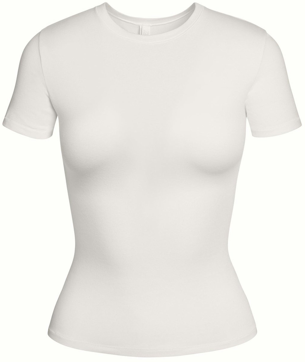 

Футболка Skims Cotton Jersey, мраморный, Белый, Футболка Skims Cotton Jersey, мраморный