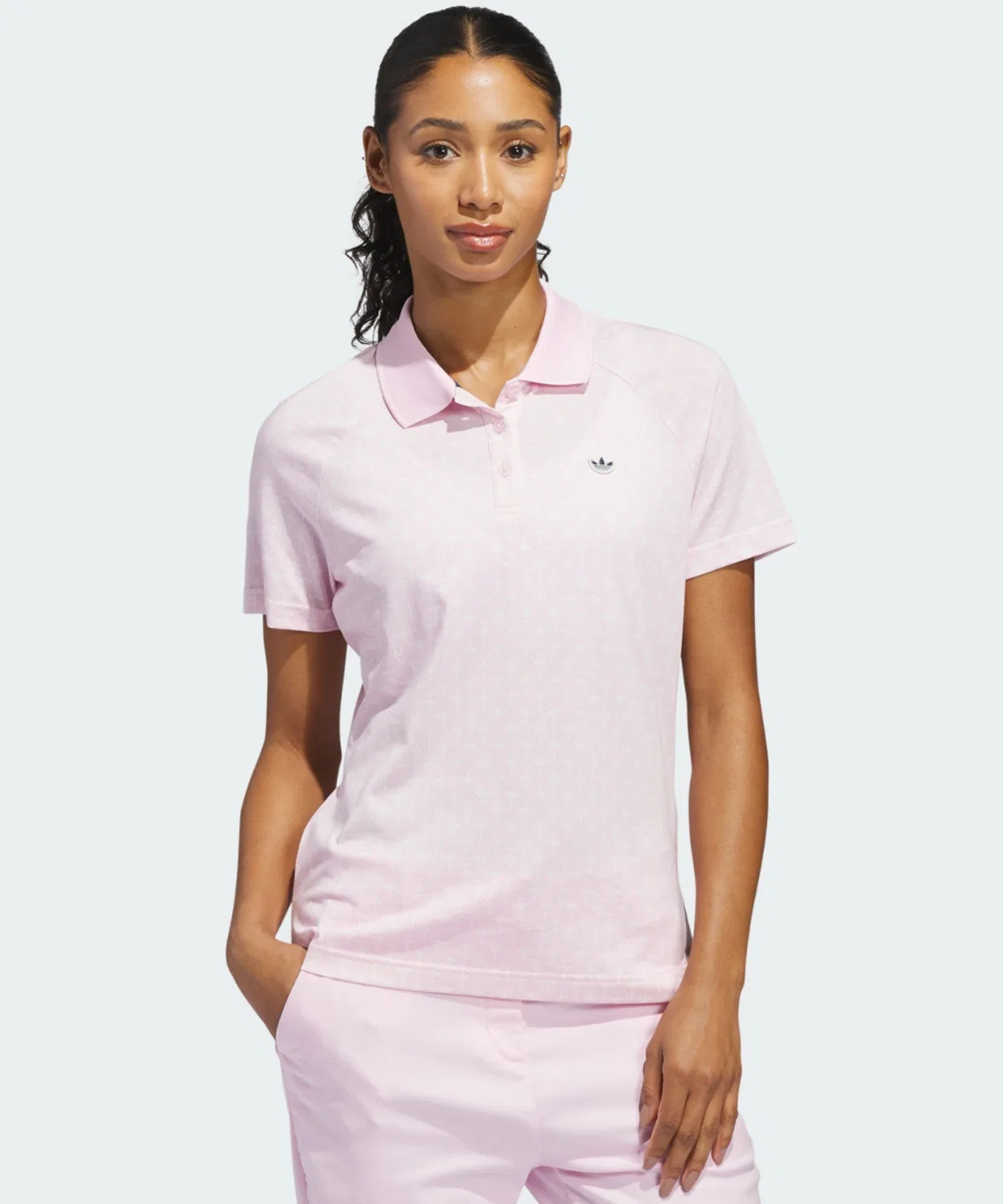 Женское поло с длинным рукавомOriginal All Over Trefoil Adidas, Pink