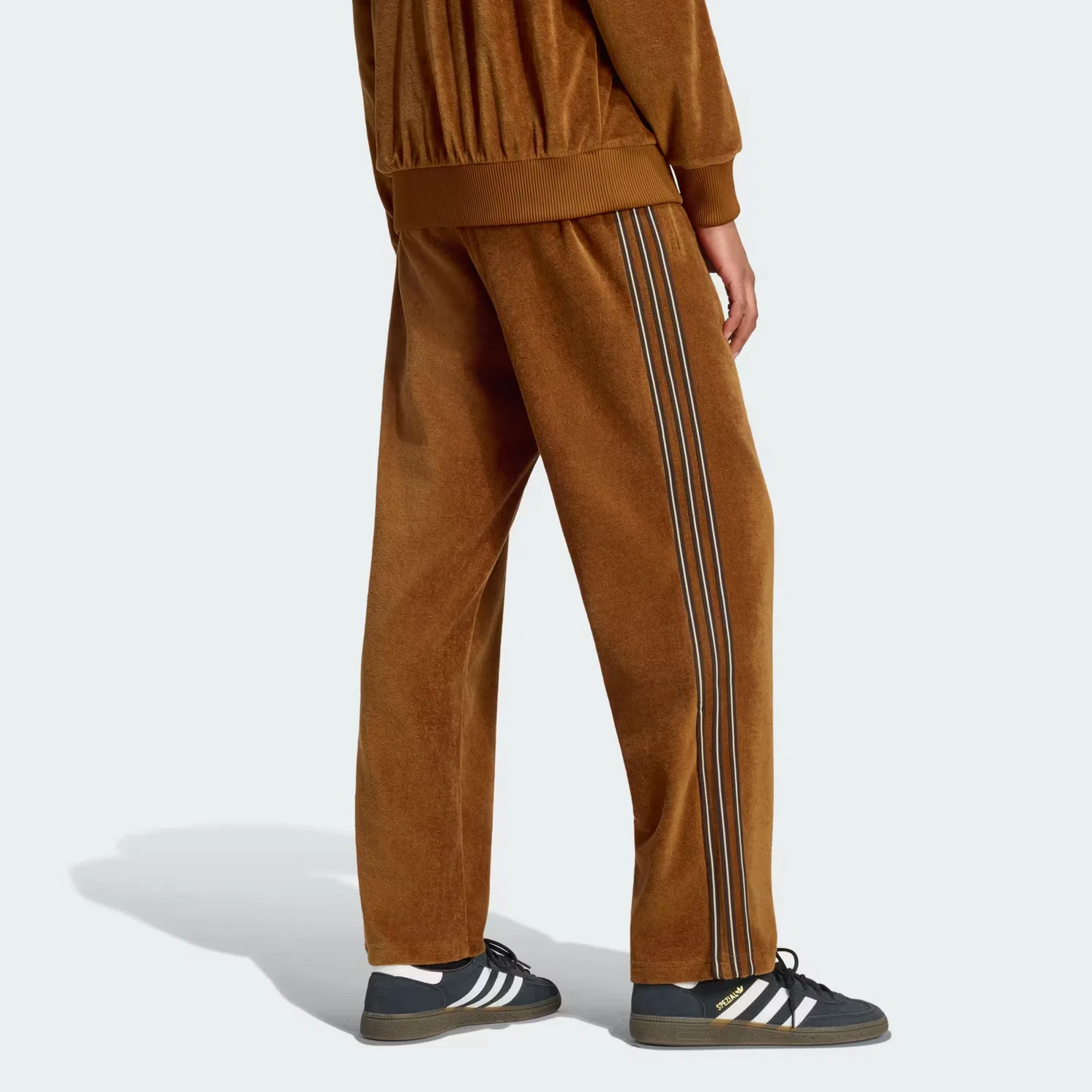 Мужские спортивные брюки из велюра Firebird Adidas Originals, темно-бронзовый — фото 2