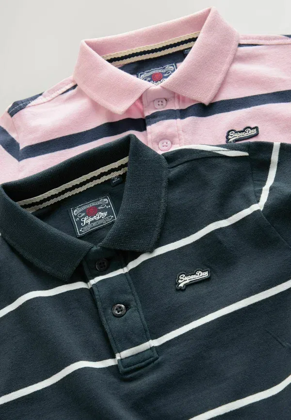 Комплект из 2 поло, хлопок, Regular fit, Superdry & Co, navy, pink, темно-синий/розовый — фото 2