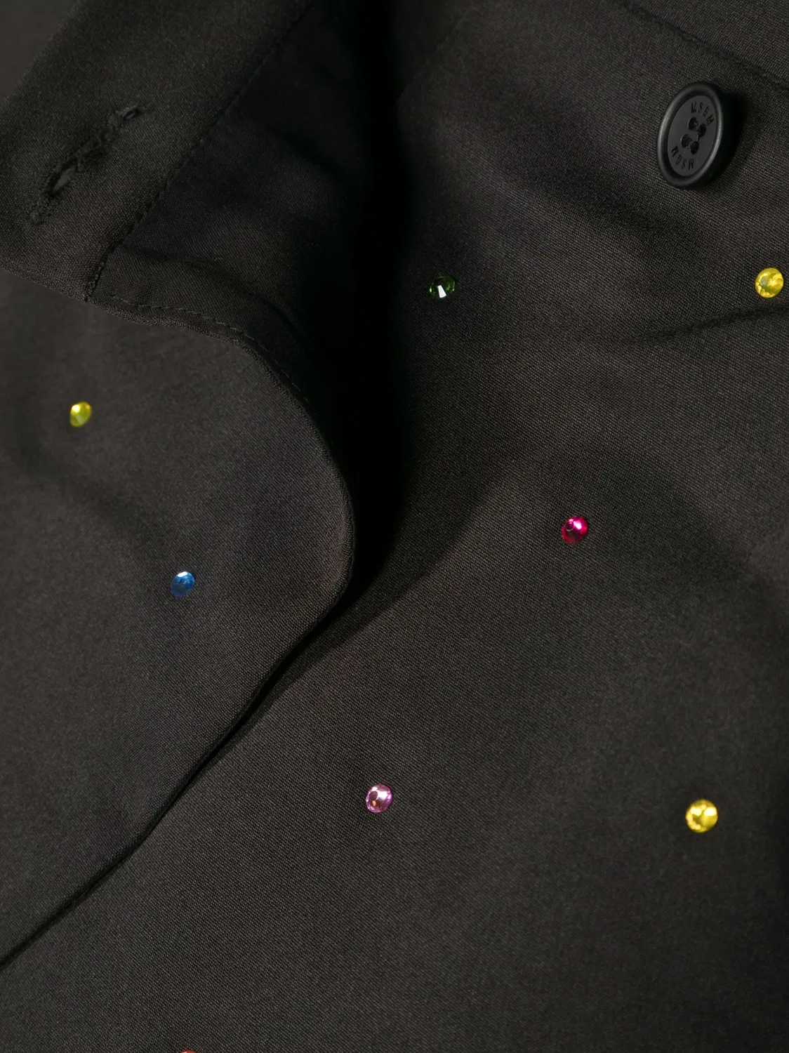 Асимметричные шорты-юбка с кристаллами MSGM, черный — фото 2