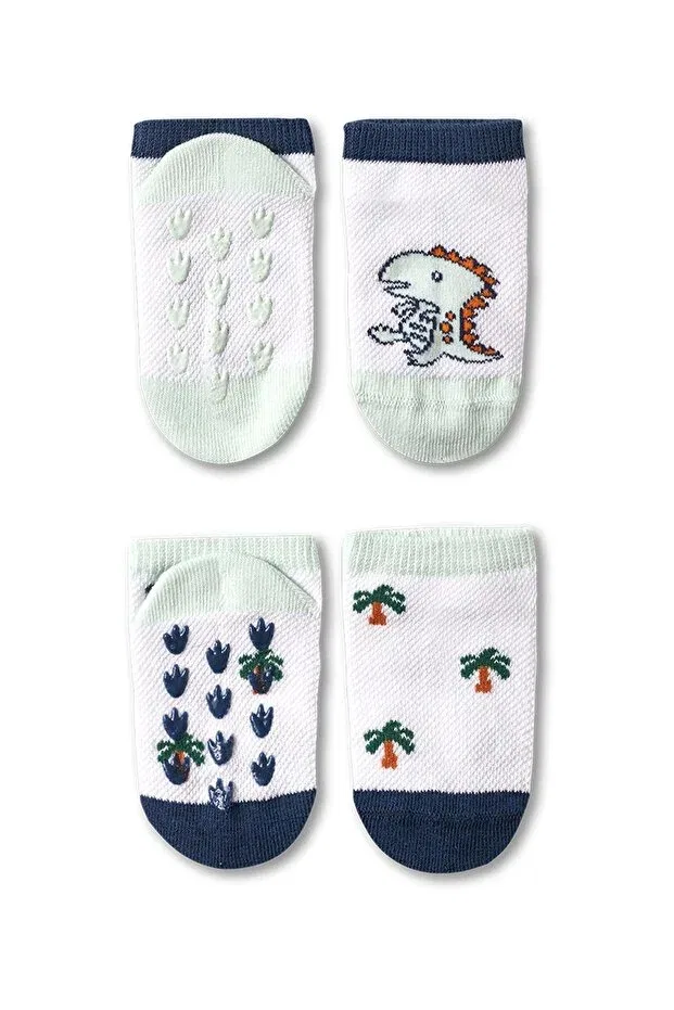 Детские носочки-пинетки с принтом 2 шт. Baby dinosaur printed Katia&Bony, Blue