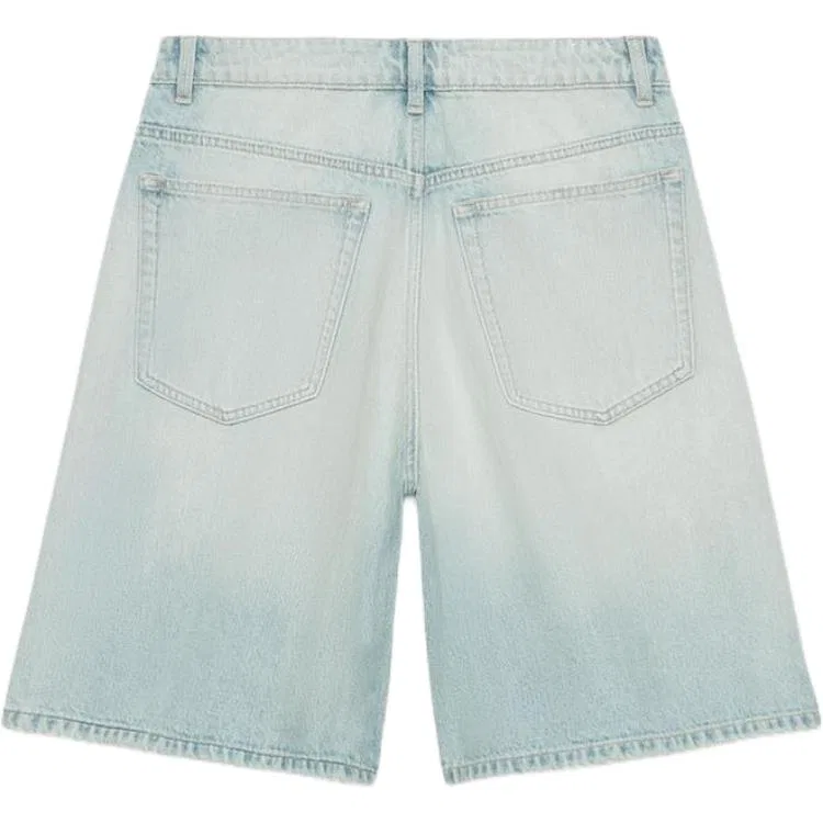 Женские джинсовые шорты с эффектом потертости Trf, ZARA, Light Blue — фото 3