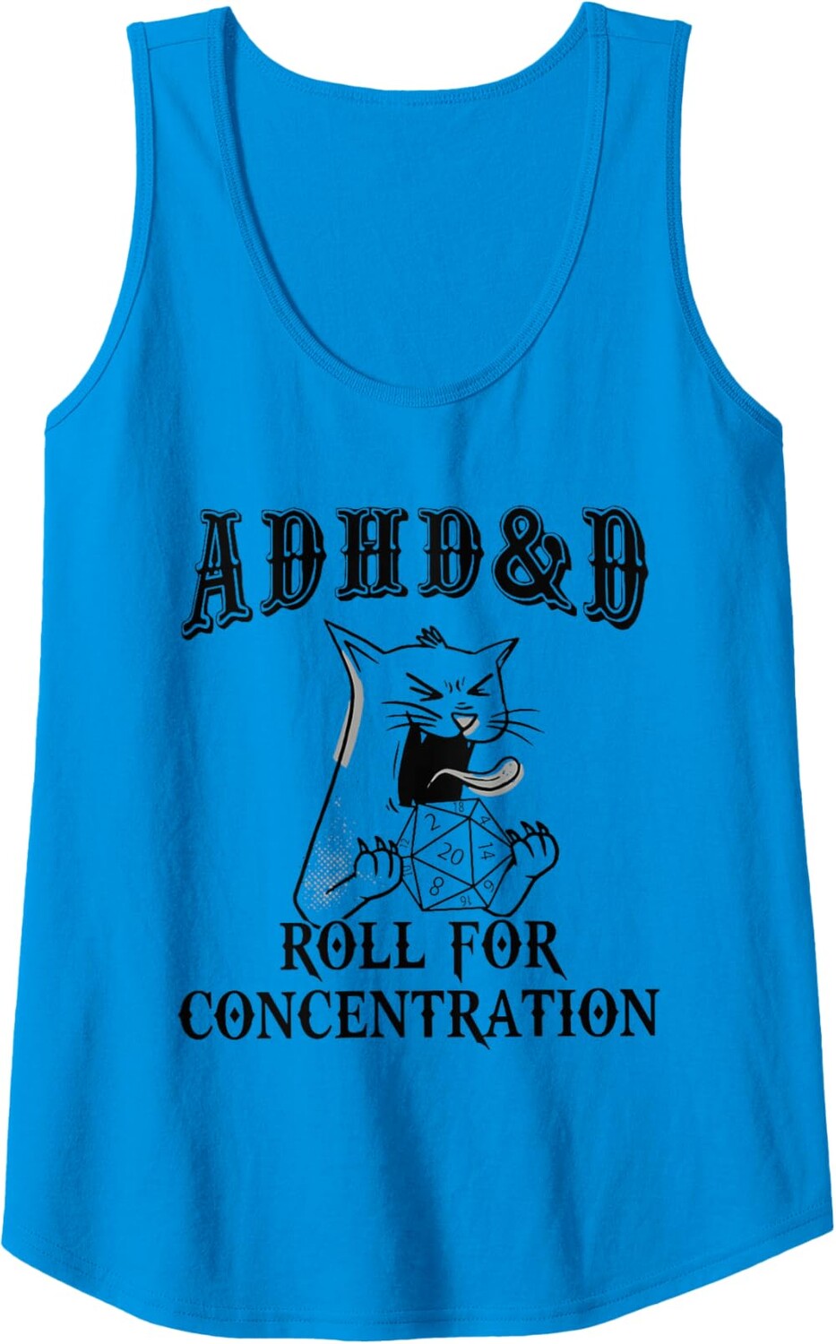 

Женский топ Funny Tees Gamer RPG Apparel Cats RPG Gamer Roll For Concentration, синий
