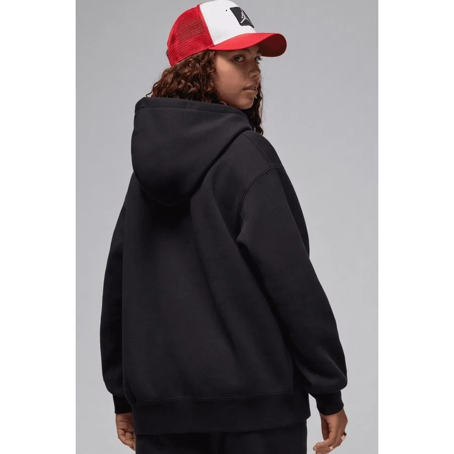 Женский свитшот-худи с капюшоном, свободный крой, Nike Jordan Flight Fleece Po Loose Fit, Nike, Черный — фото 2