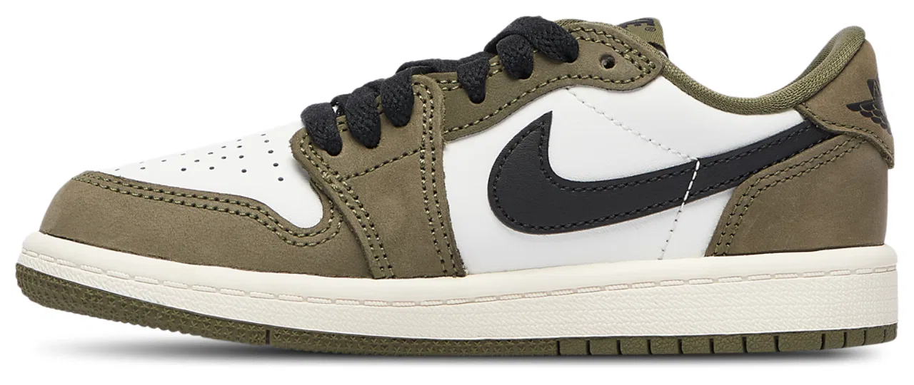 Кроссовки для мальчиков Retro 1 Low Jordan, цвет Medium Olive/Black/Summit White — фото 2