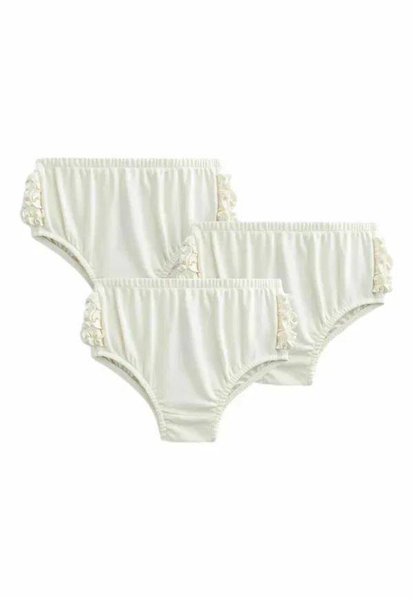 Комплект трусов 3 шт, хлопок, Knickers, Next, cream frill, кремовый