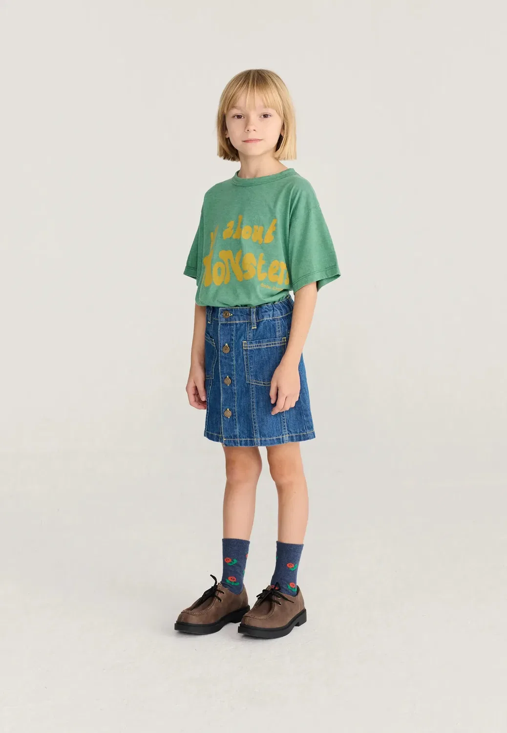 Booo bo choses tag - джинсовая юбка Bobo Choses, Dark Blue Denim