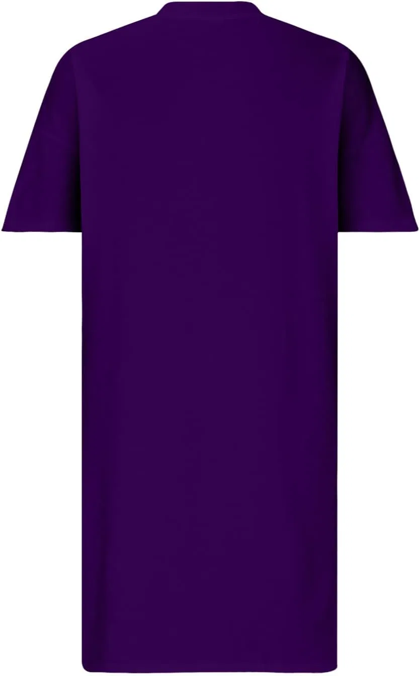Женское повседневное платье-рубашка макси с V-образным вырезом, Purple — фото 3